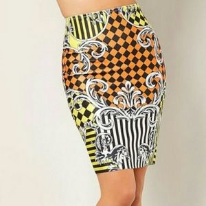 WoW Couture Bandage Style High Waist Bodycon Checkered Mini Skirt